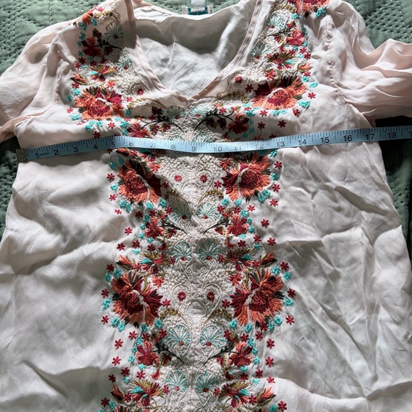 Sun Dance Embroidered Floral V-Neck Blouse - Picture 4 of 5